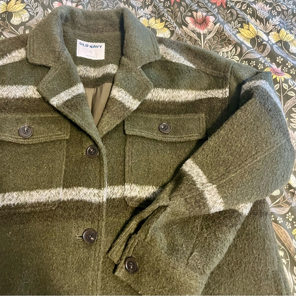 Old Navy Green Plaid Coat